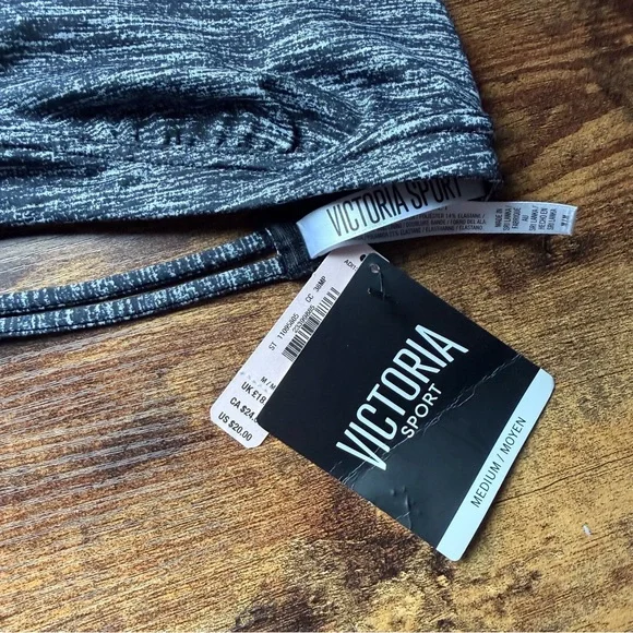 Victoria's Secret Grey Space-Dye Racerback Sports Bra - Picture 2 of 7